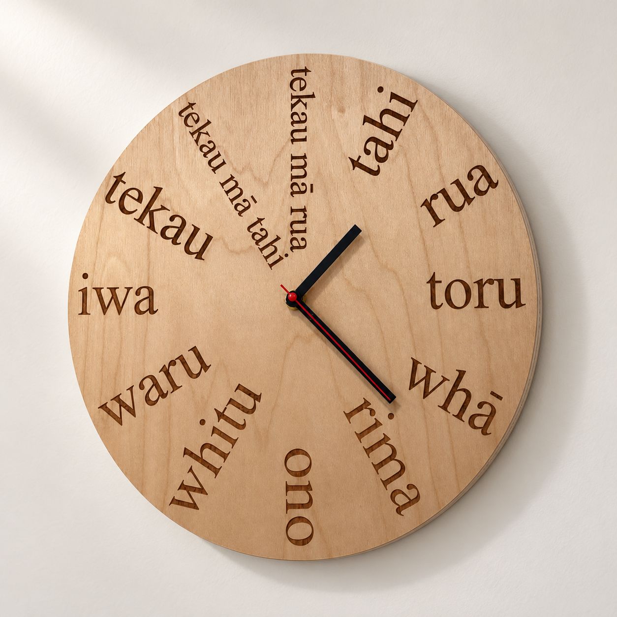Te Reo Clock 350mm Te Reo Clock 350mm