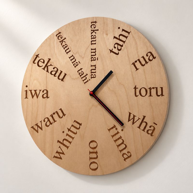 Te Reo Clock 350mm Te Reo Clock 350mm