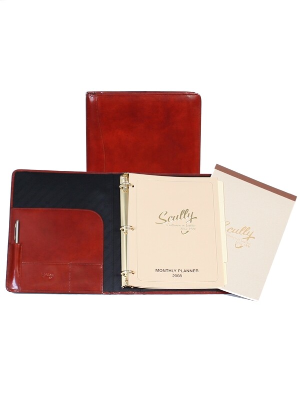 3 RING WALNUT LETTER BINDER 10" X 12" X 2" RED