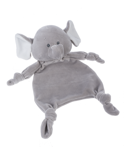 Cuddle-Me Elephant Knotty Blankie Gray