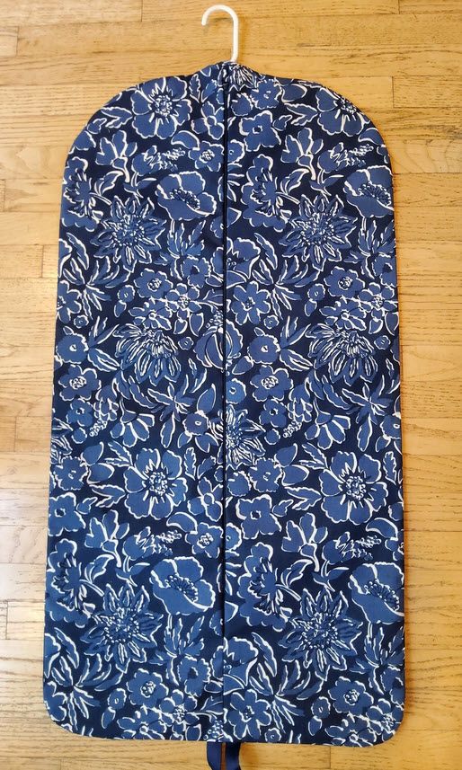 Indigo Floral Hanging Garment Bag