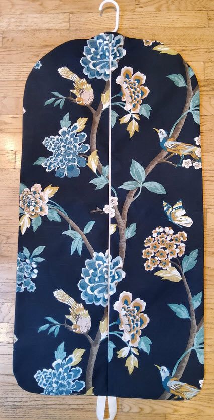 Navy Floral Hanging Garment Bag