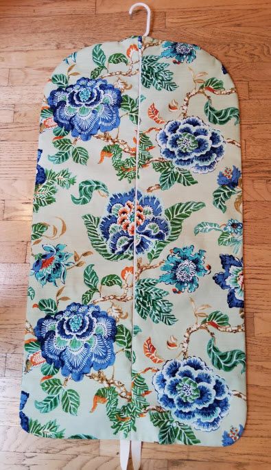Green Floral Hanging Garment Bag