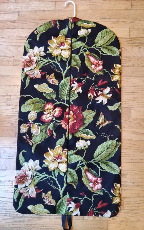 Black Floral Hanging Garment Bag