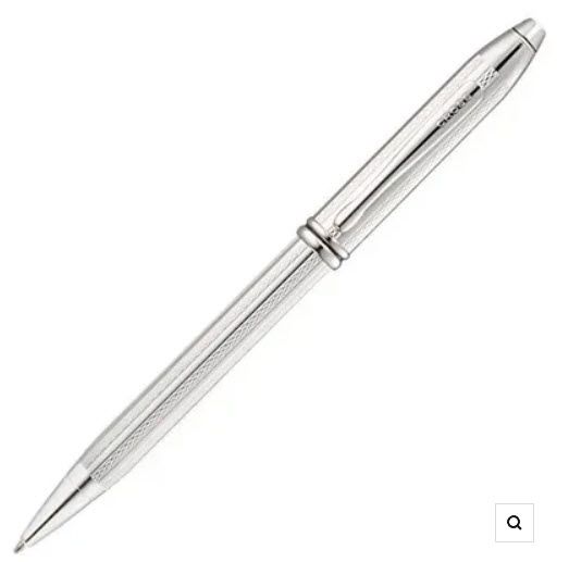 Cross Townsend, Platinum, Ballpoint Pen, with Diamond Pattern Engraving Cross Townsend, Platinum, Ballpoint Pen, with Diamond Pattern Engraving