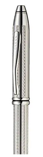 Cross Townsend, Platinum, Ballpoint Pen, with Diamond Pattern Engraving