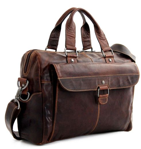 Voyager Zippered Briefcase with Front Flap