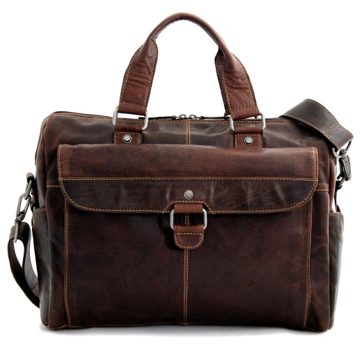 Voyager Zippered Briefcase with Front Flap