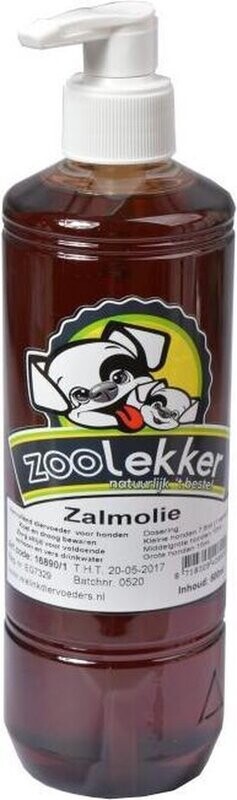 DierOKÉ Zalmolie 500ml ondersteunende visolie hond en kat