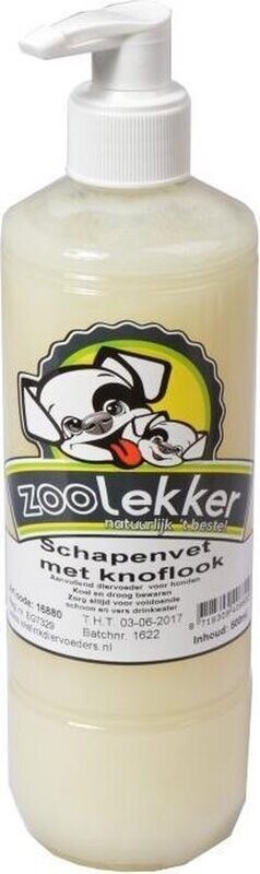 DierOKÉ schapenvet met knoflook ondersteunende olie hond en kat 500ml