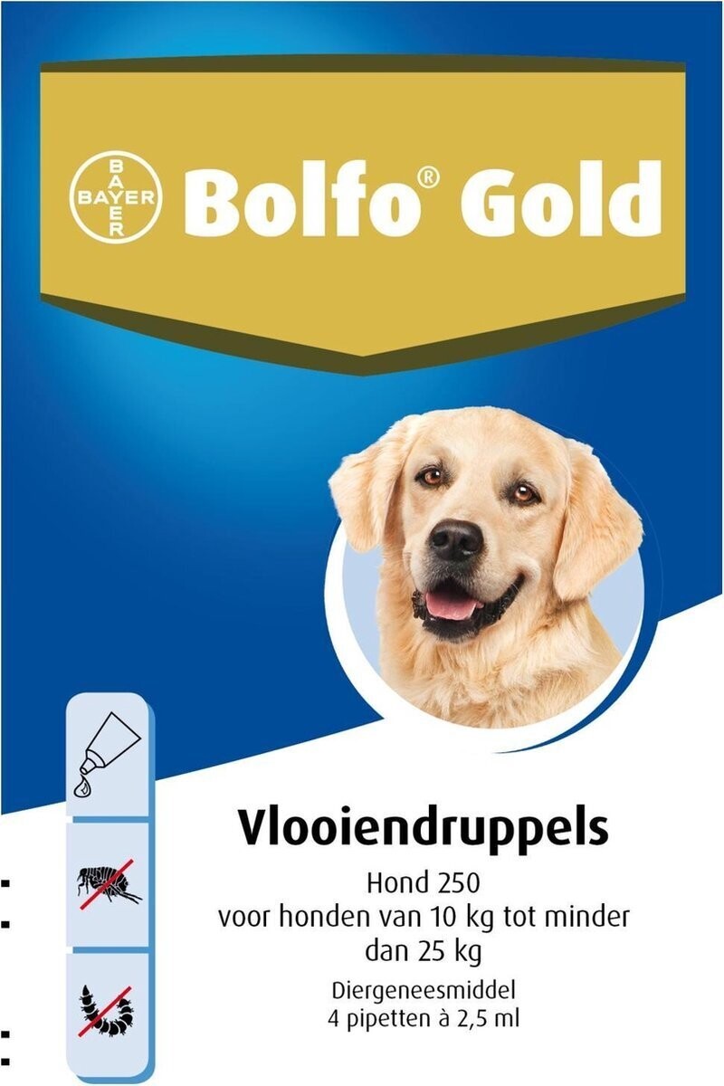 Bolfo gold Anti vlooienmiddel - voor honden - 4 pipet
