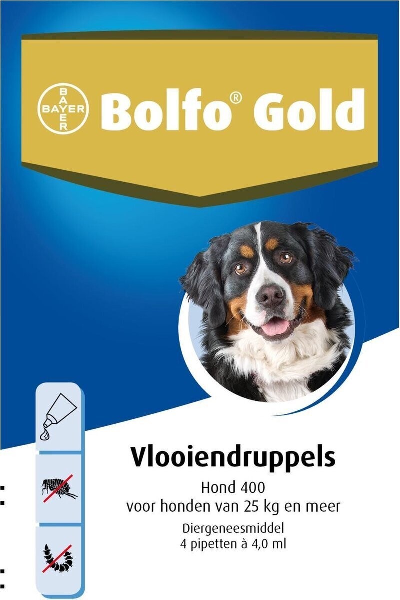 Moeras aanwijzing Ladder Bolfo Gold 400 Anti vlooienmiddel - Hond - >25 kg - 4 pipetten