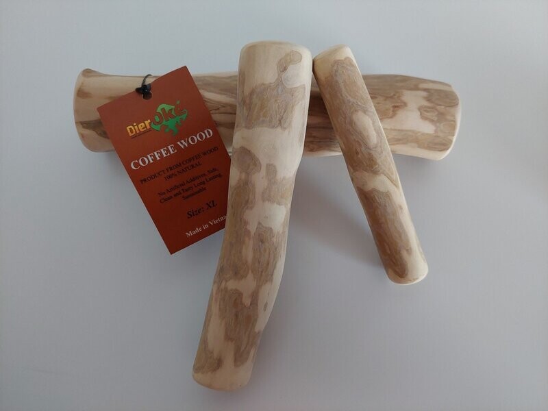 koffieboomwortel 100% natuurlijke hondensnack - kauwwortel - splintert niet - maat XS 0-6kg - coffee wood kauwwortel