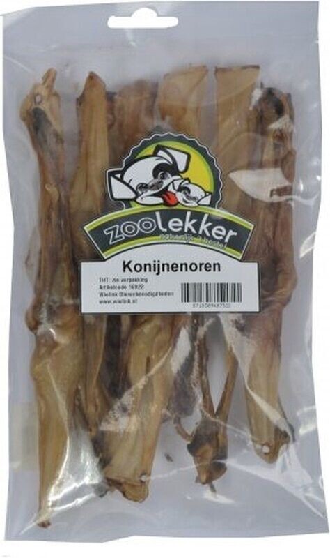DierOKÉ konijnenoren 100gr konijnen oren 100% natuurlijke hondensnacks