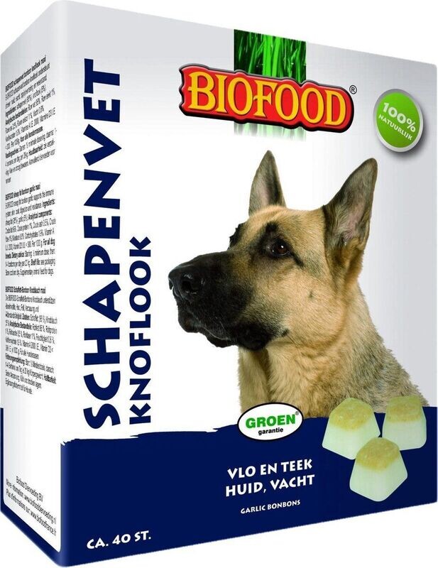 Biofood schapenvet met knoflook bonbons tegen vlooien en teken L 40 stuks