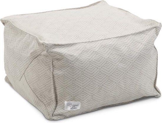 Designed by Lotte Honey - Kattenpoef - Beige - 45x45x30 cm - kattenmand - kleine hondenmand