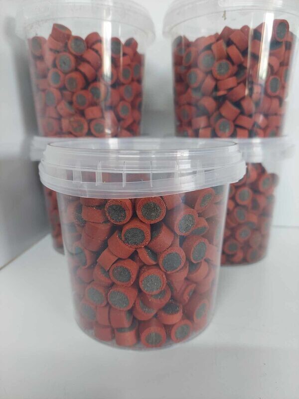 BULK 100x emmers zachte trainers rode ronde rund hondensnacks beloningssnoepjes a 500gr , totaal 50kg