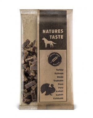 10 ZAKKEN! Natures taste - 100% natuurlijke trainers - semi-moist kalkoen 100gr snoepjes hypoallergeen turkey