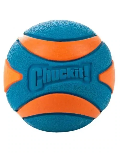 Chuckit Ultra Squeaker Ball - Hondenspeelgoed - Ø7.6 cm Blauw/Oranje Large