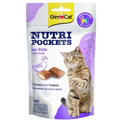 Nutri pockets - kattensnacks kattensnoepjes - eend - 60gram