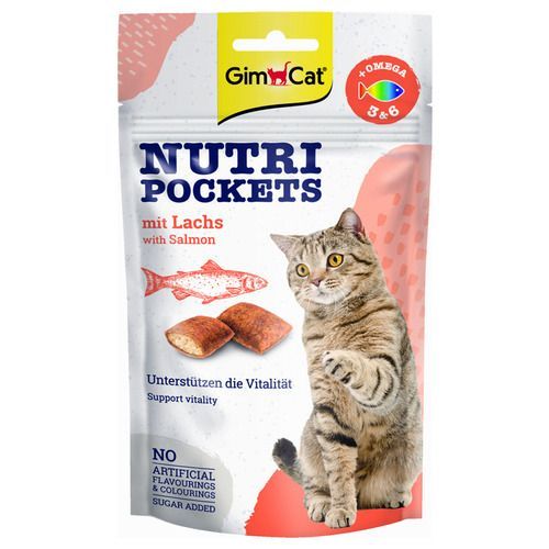 Nutri pockets - kattensnacks kattensnoepjes - zalm - 60gram