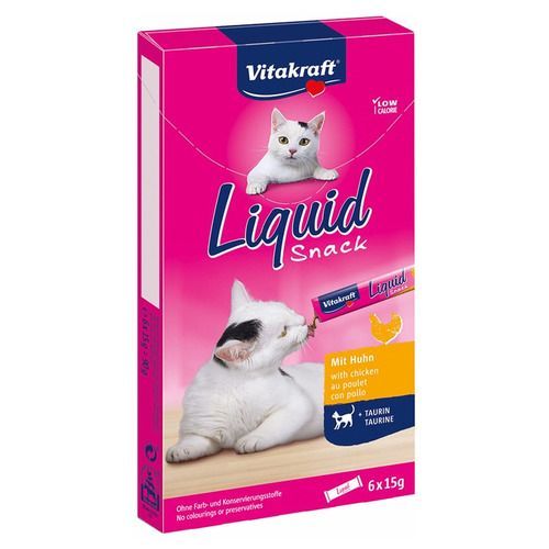 Vitakrraft liquid snack chicken / kip - 6 stuks - met taurine - vloeibare kattensnack