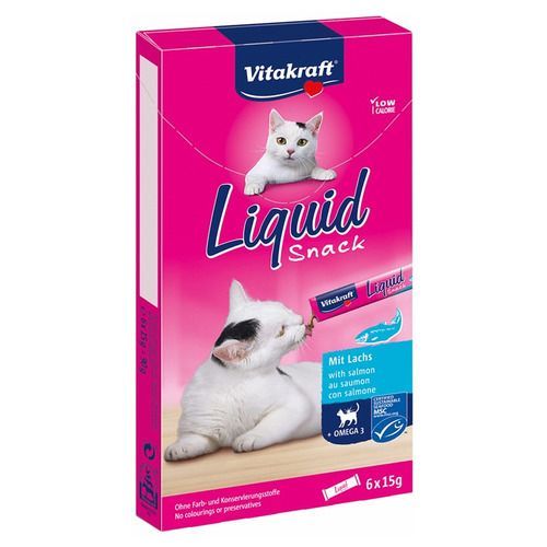 Vitakrraft liquid snack zalm - 6 stuks-  vloeibare kattensnack
