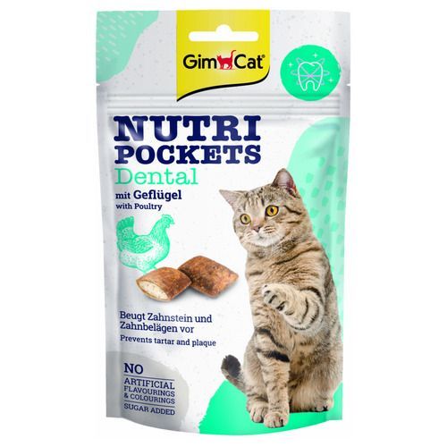 Nutri pockets - kattensnacks kattensnoepjes - Dental met gevogelte - 60gram