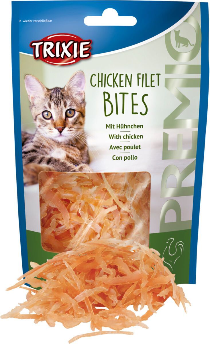 Trixie chicken filet bites - Kattensnack - kip 50 gr - kattensnoepjes gedroogd