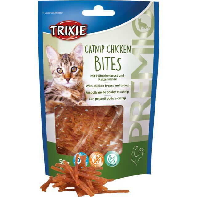 Trixie Catnip Bites - Kattensnack - kip 50 gr - kattensnoepjes gedroogd
