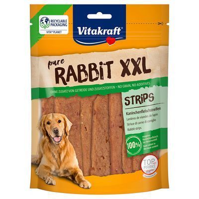 Vitakraft konijnvleesstrips rabbit strips XXL 250 gram grainfree graanvrij natuurlijke hondensnacks