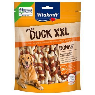 Vitakraft calcium eend / duck bones XXL 200 gram natuurlijke hondensnacks eendenbotjes