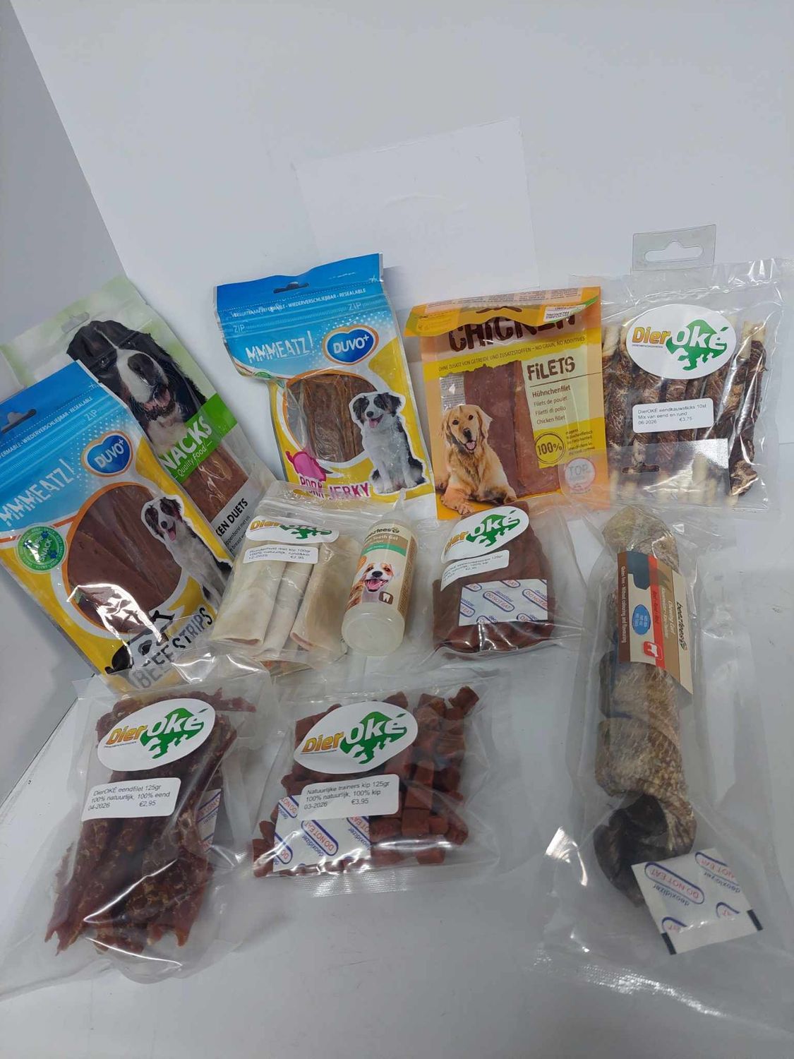 NIEUW!! mega mixpakket DierOKÉ hondensnacks 10 stuks diverse hondensnacks mix en varieer leuk voor kerst / sinterklaas / kerstpakket hond-  pakket 6