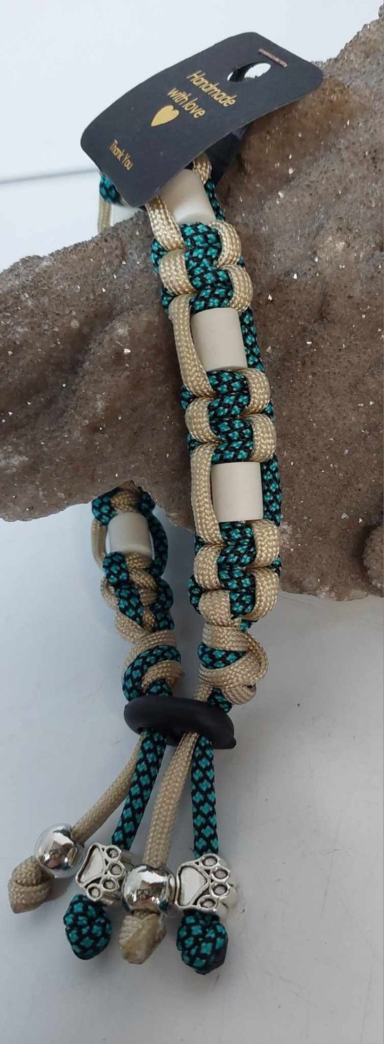 100% natuurlijk EMX anti-tekenketting - zonder chemicaliën - met de hand gemaakt -  Turquoise - 40cm