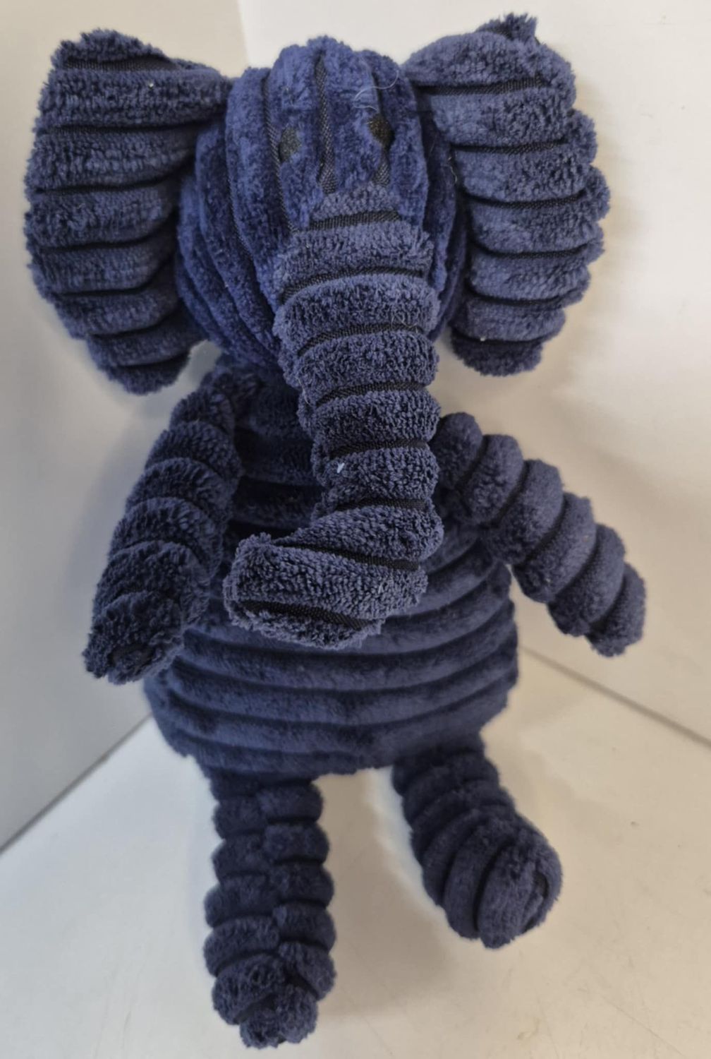 Hondenknuffel - olifant - donkerblauw - stevig met piep hondenspeelgoed - piepknuffel