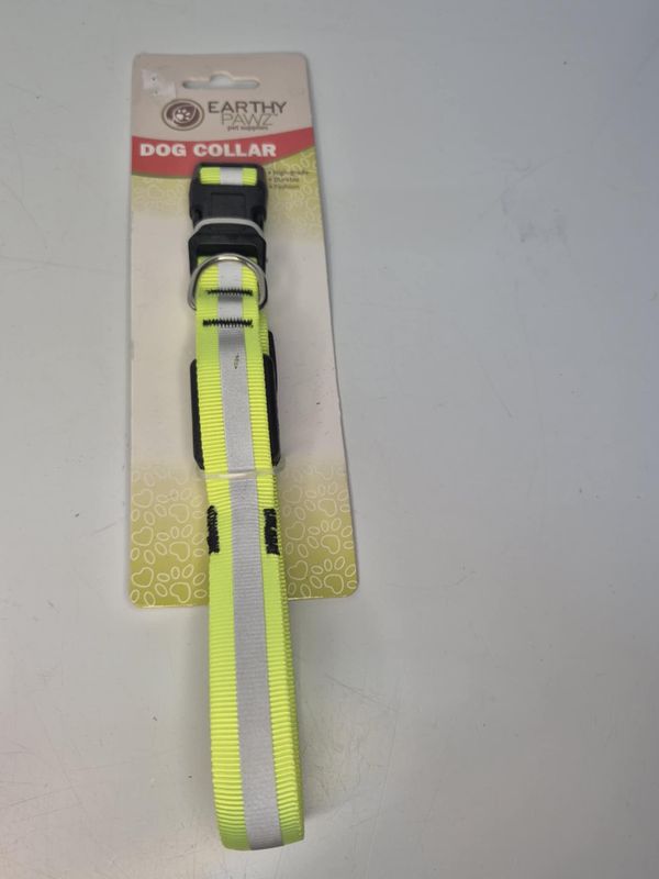 LED halsband met licht maat M - klikhalsband - lichtgevende halsband hond - geel