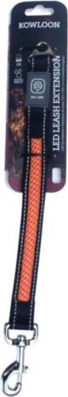 Kowloon - LED hondenriem koppelstuk met licht 1 maat - lichtgevende halsband hond - oranje - oplaadbaar - ledriem