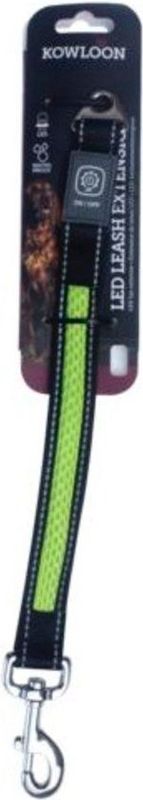 Kowloon - LED hondenriem koppelstuk met licht 1 maat - lichtgevende halsband hond - geel - oplaadbaar - ledriem - 39 cm