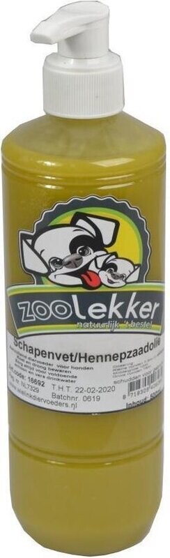 DierOKÉ schapenvet met hennepzaad ondersteunende olie hond - 500ml - hennepzaadolie - tegen jeukklachten