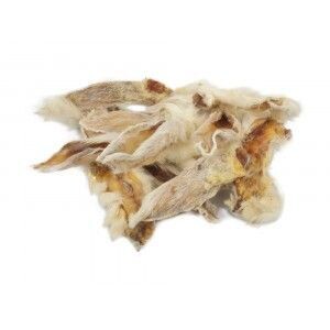 DierOKÉ konijnenoren met haar 1000gr - 1KG - konijnen oren 100% natuurlijke hondensnacks