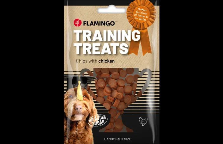 !NIEUW! Flamingo trainingssnacks hondensnacks kip / chicken chips rondjes beloningssnoepjes snacks 60gr (ZIE BULKVOORDEEL)