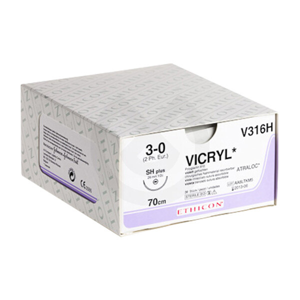 SUTURA VICRYL V393H 3/0 FS-2 3/8C - 19MM, 45CM.
ETHICON