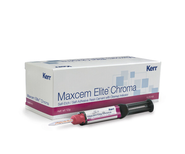 MAXCEM ELITE CHROMA  jer (2x5 g+puntas)
KERR
CEMENTO DEFINITIVO