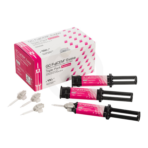 GC FUJICEM EVOLVE TRIPLE PACK AUTOMIX
GC
CEMENTO DEFINITIVO IONOMERO DE VIDRIO