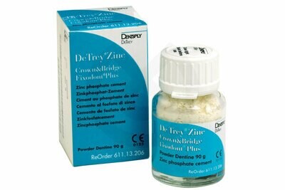 ZINC CEMENT polvo 90 g
DENTSPLY
CEMENTO DEFINITIVO Oxifosfato de zinc.