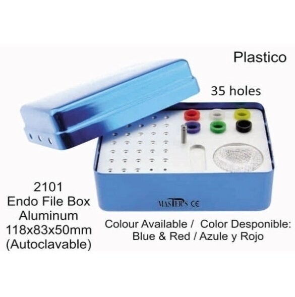 CAJA ENDODONCIA ALUMINIO 118X83X50MM AUTOCLAVABLE MASTER