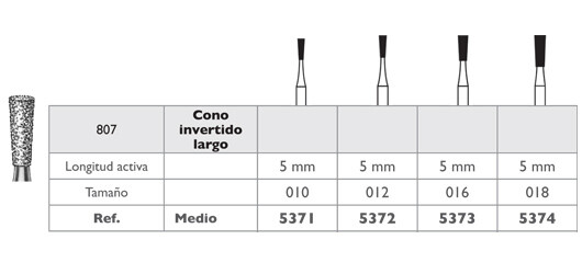 FRESA DIAMANTE CONO INVERTIDO LARGO F.G. 807.314  GRANO MEDIO
KOMET