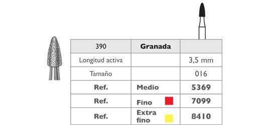 FRESA DIAMANTE GRANADA F.G. 390EF.314.016 GRANO EXTRA FINO
KOMET