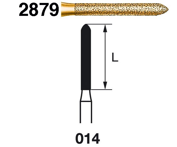 FRESA DIAMANTE TORPEDO LARGA C/BISEL F.G. 2879.314.GRANO GRUESO SERIE 2000