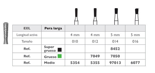 FRESA DIAMANTE PERA LARGA F.G. 6830L.314.012 GRANO GRUESO